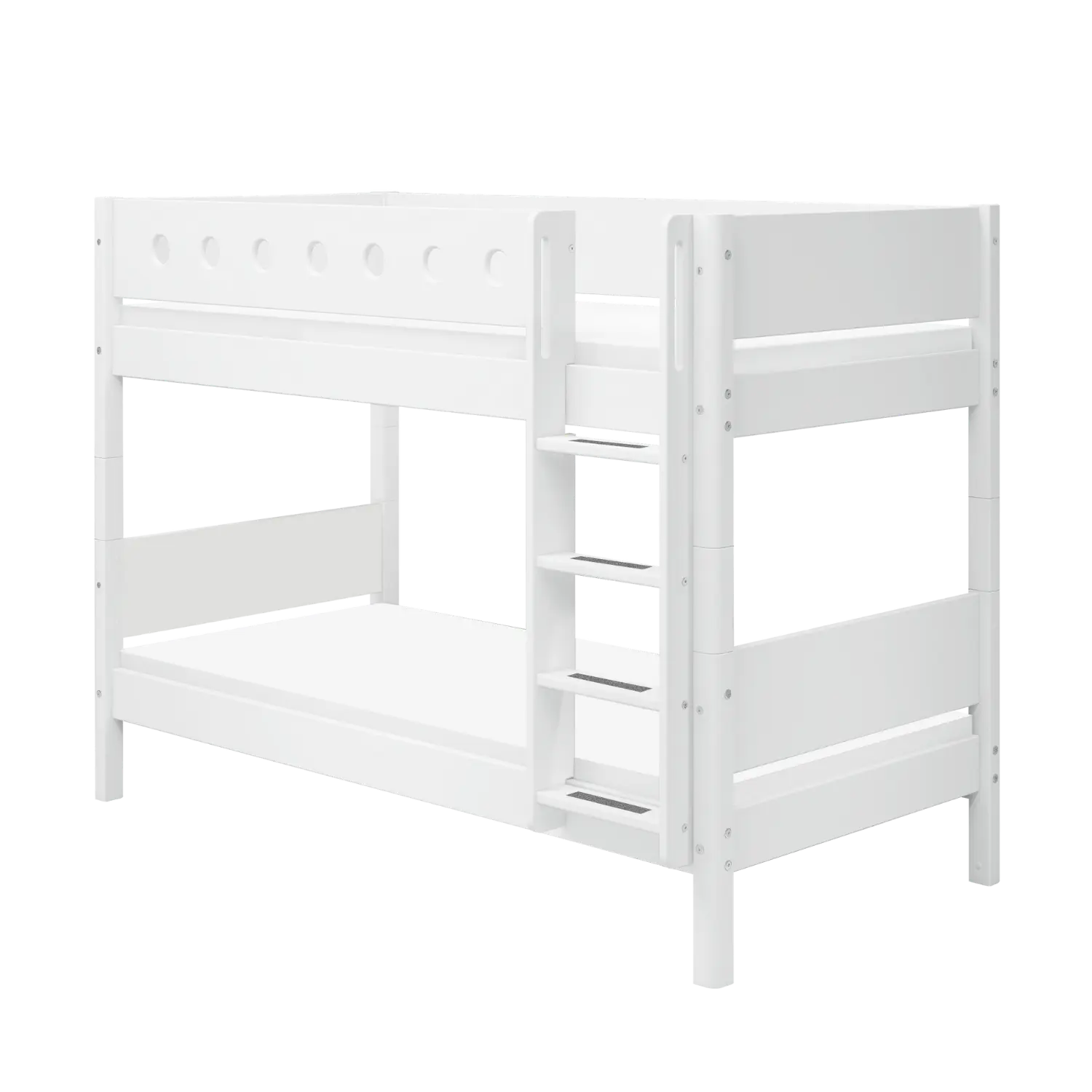 Lit superposé 154 cm avec échelle et barrière de sécurité, 90x200 cm, Blanc