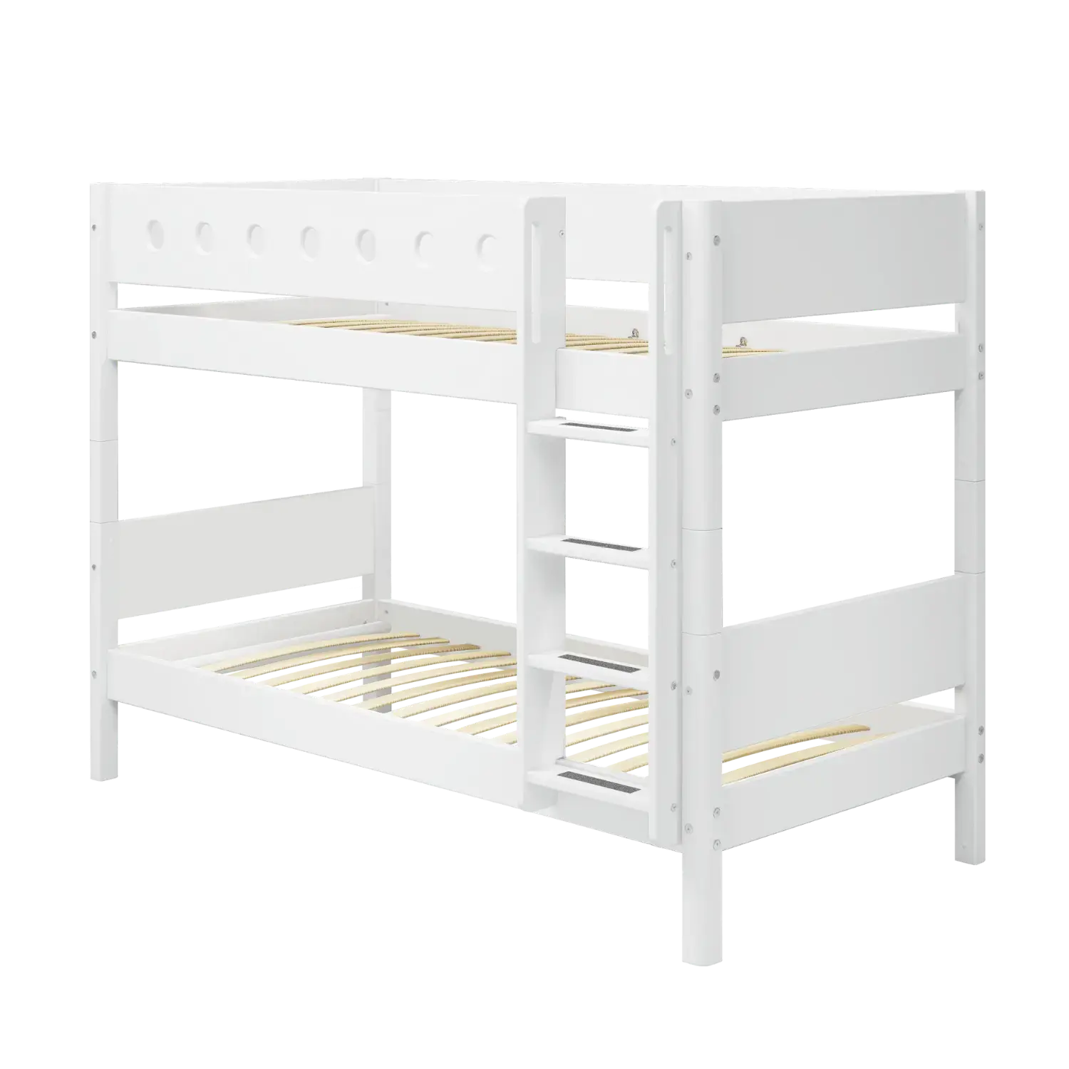Lit superposé 154 cm avec échelle et barrière de sécurité, 90x200 cm, Blanc