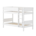 Lit superposé 154 cm avec échelle et barrière de sécurité, 90x200 cm, Blanc