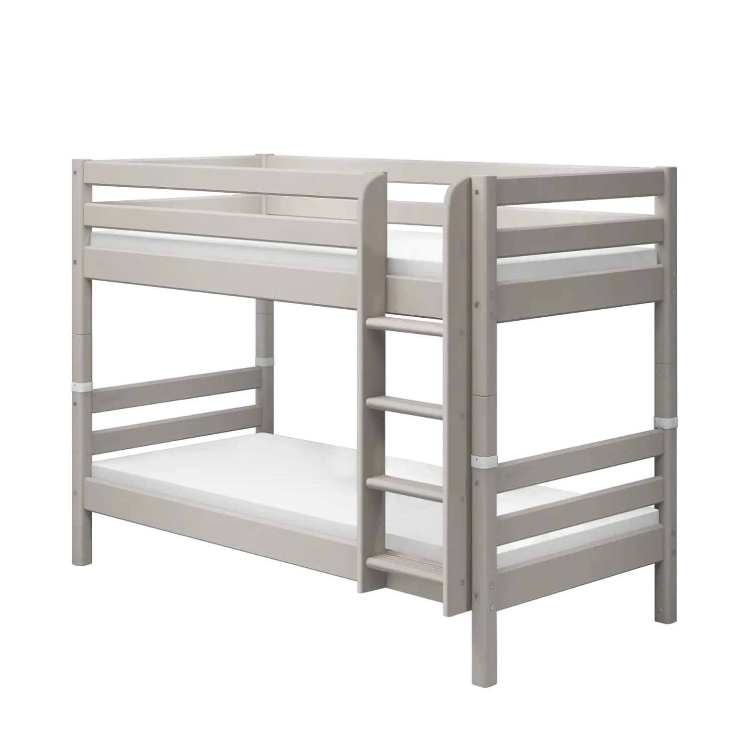 Lit superposé 154 cm avec échelle et barrière de sécurité, 90x200 cm, Gris