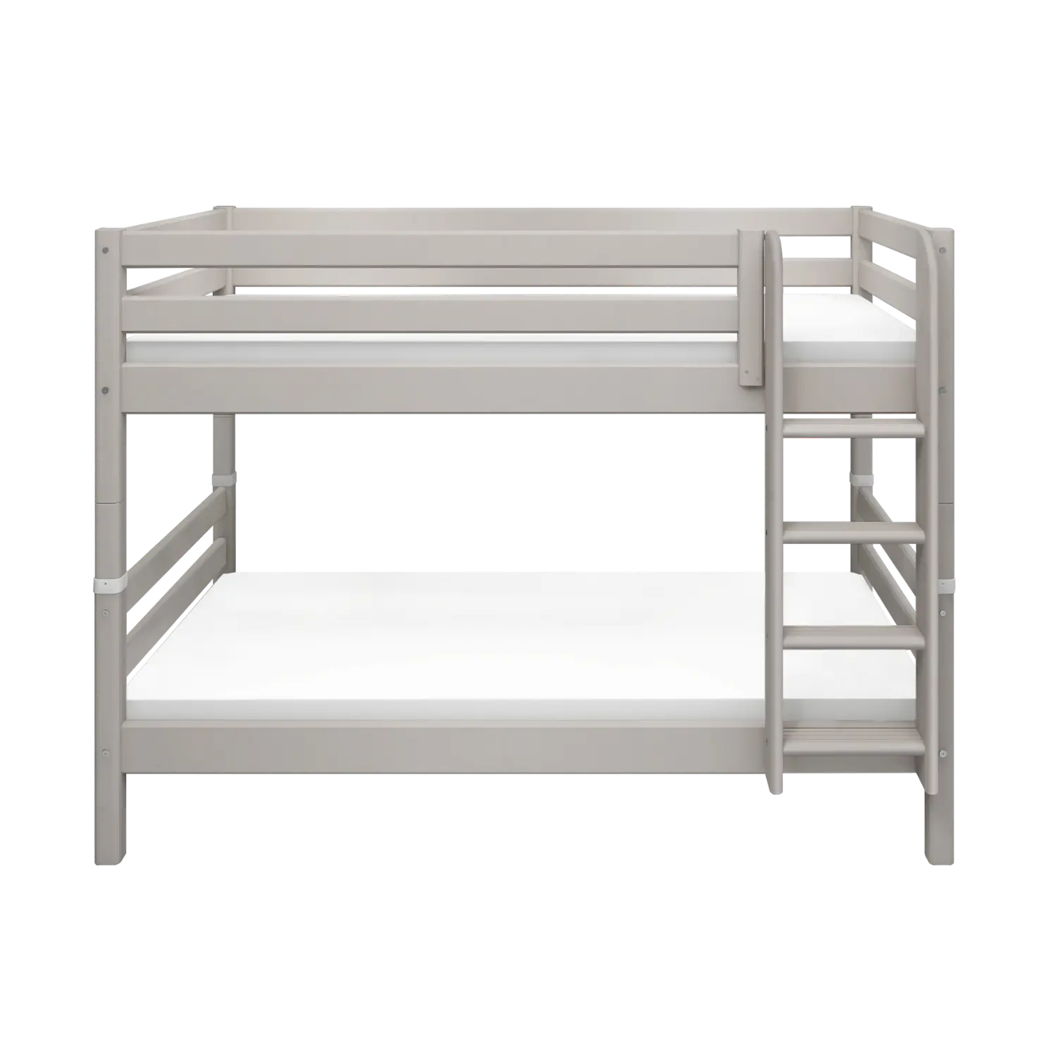 Lit superposé 154 cm avec échelle et barrière de sécurité, 90x200 cm, Gris