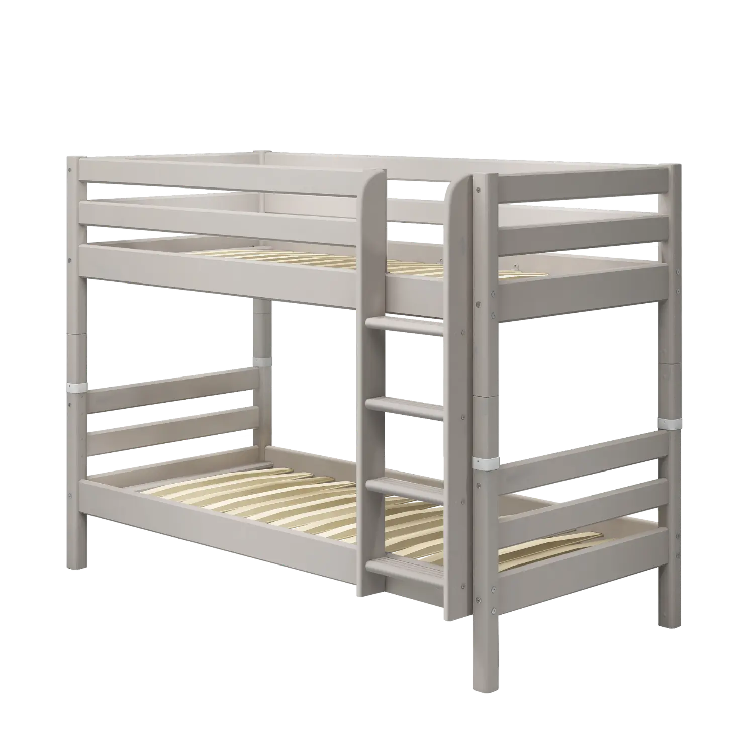 Lit superposé 154 cm avec échelle et barrière de sécurité, 90x200 cm, Gris