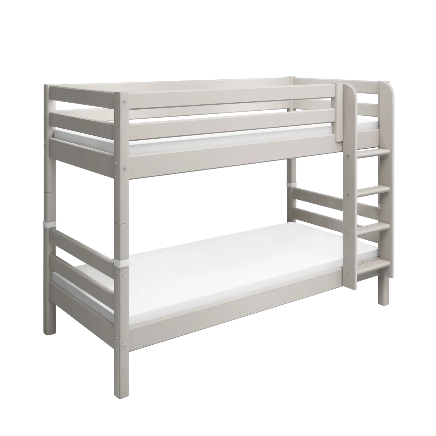 Lit superposé 154 cm avec échelle et barrière de sécurité, 90x200 cm, Gris