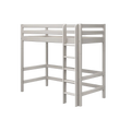 Lit mezzanine 184 cm avec barrière de sécurité et échelle, 90x200 cm, gris