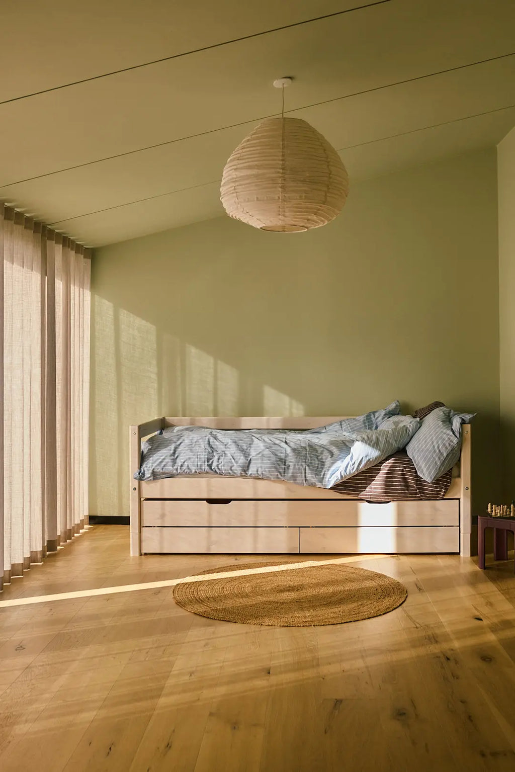 Lit simple avec lit gigogne, 90x200 cm, blanc