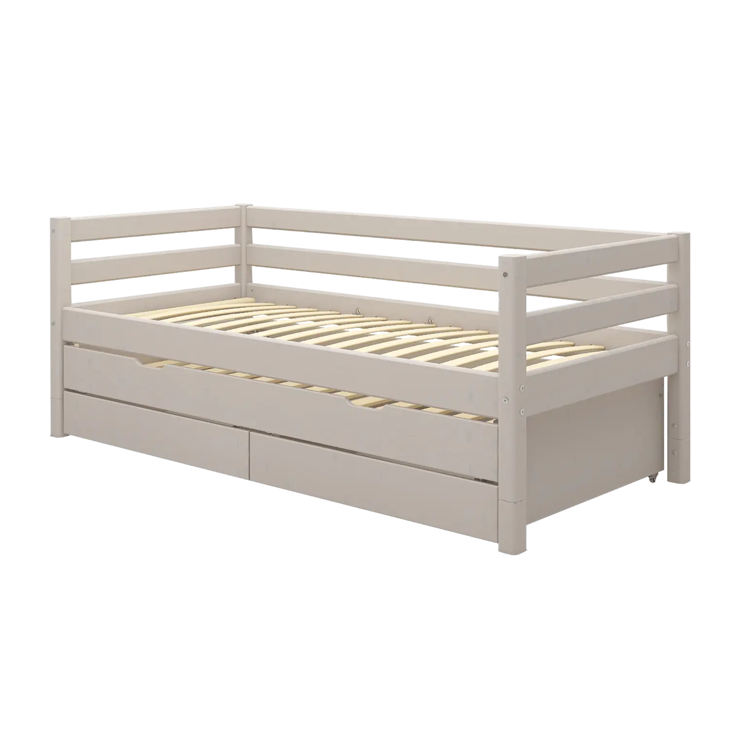 Lit simple avec rangement, 90x200 cm, Gris