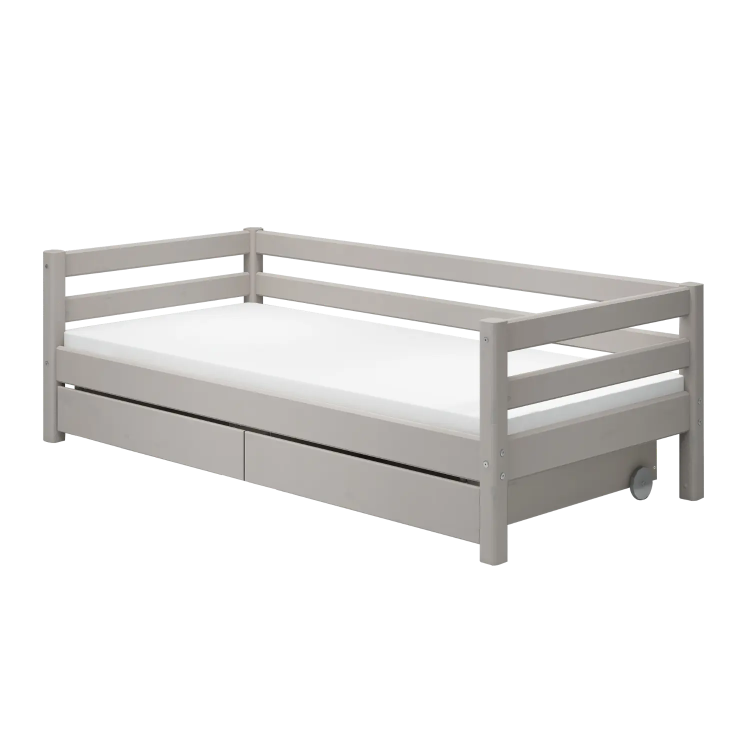 Lit simple avec rangement, 90x200 cm, Gris
