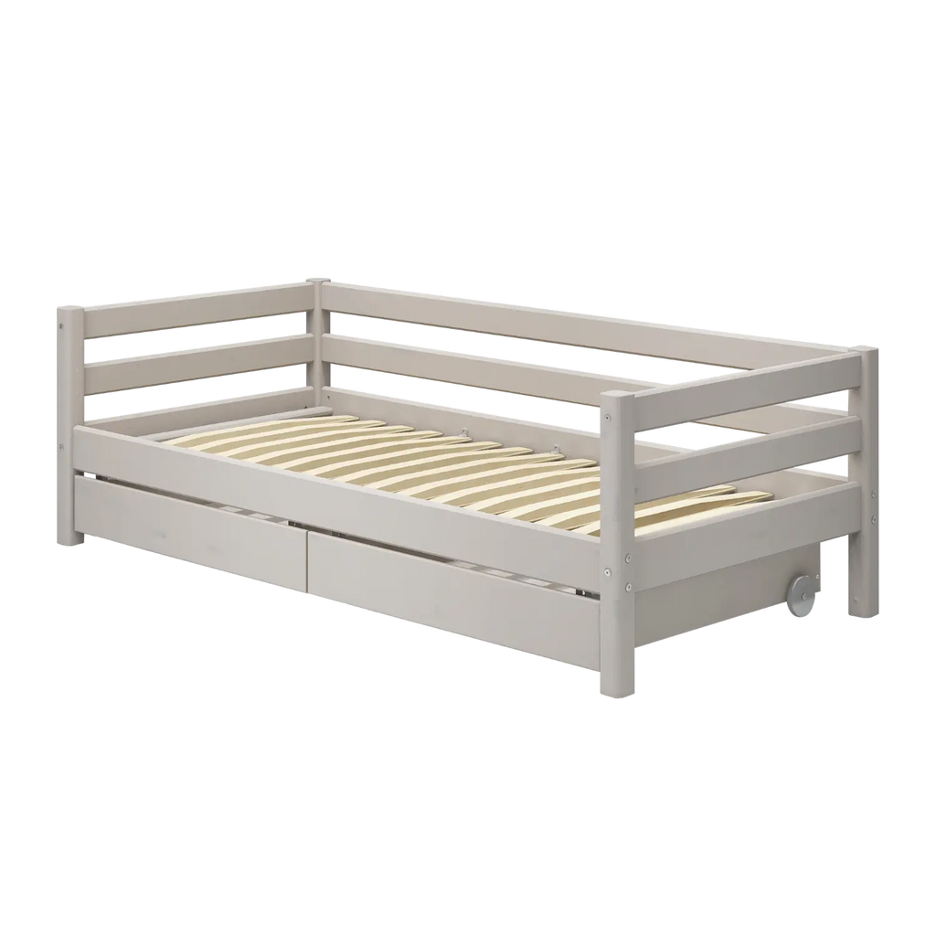 Lit simple avec rangement, 90x200 cm, Gris