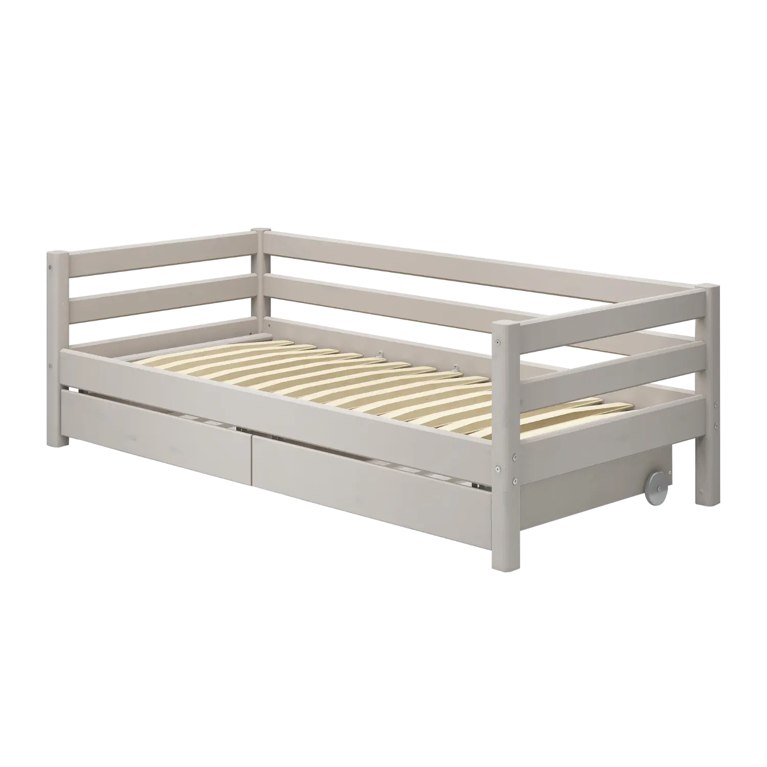 Lit simple avec rangement, 90x200 cm, Gris