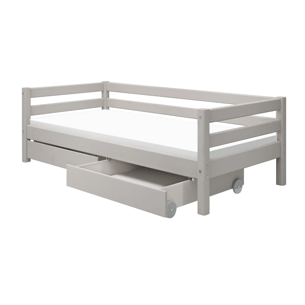 Lit simple avec rangement, 90x200 cm, Gris
