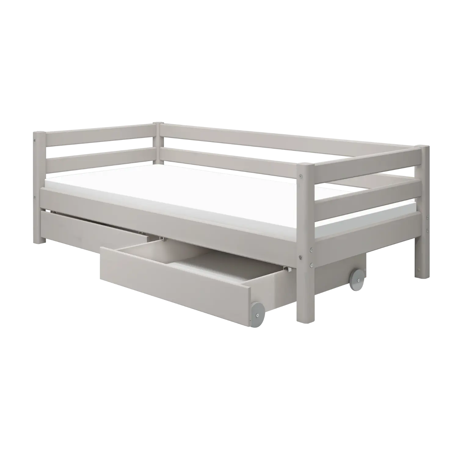 Lit simple avec rangement, 90x200 cm, Gris