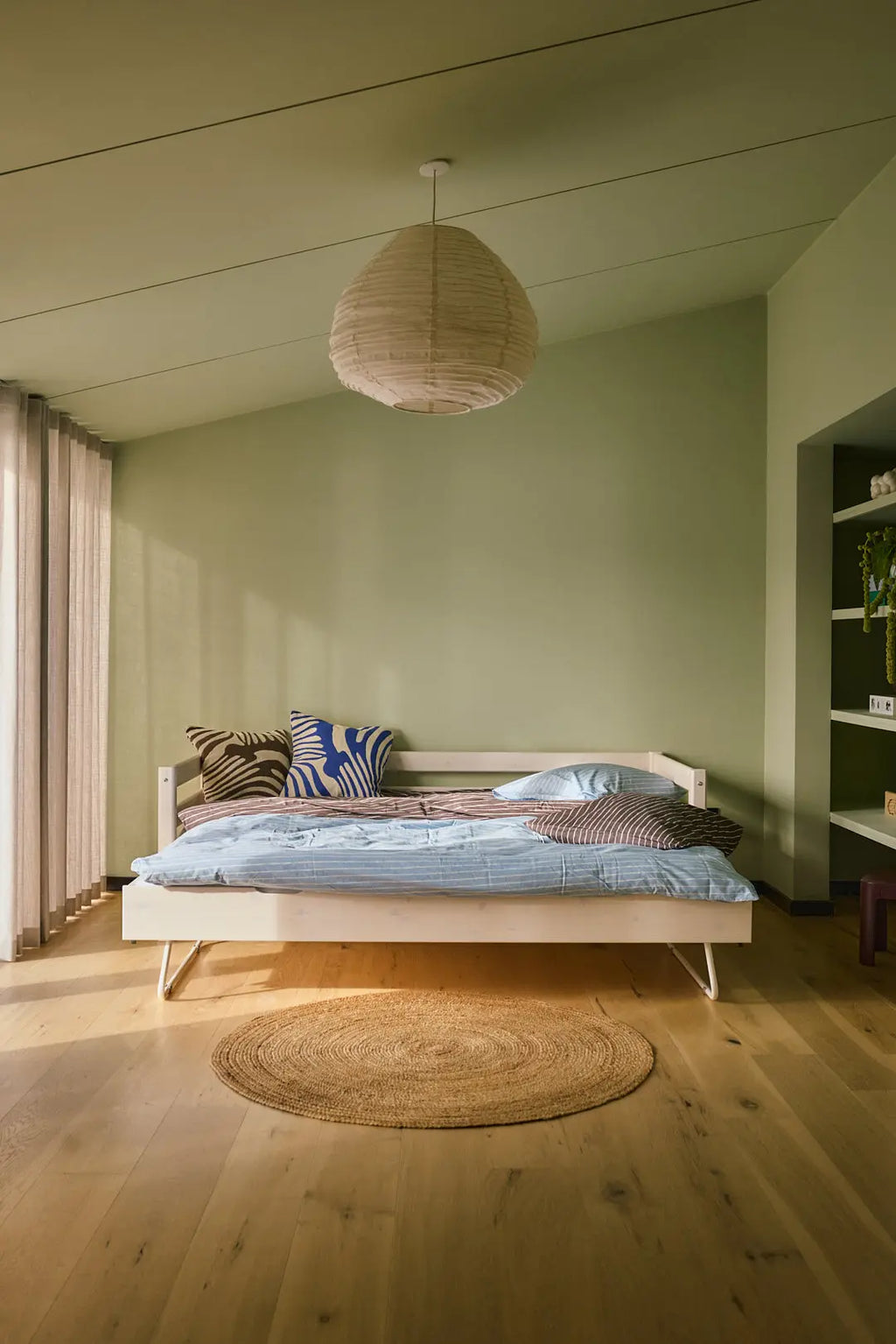 Lit simple avec lit gigogne, 90x200 cm, blanc