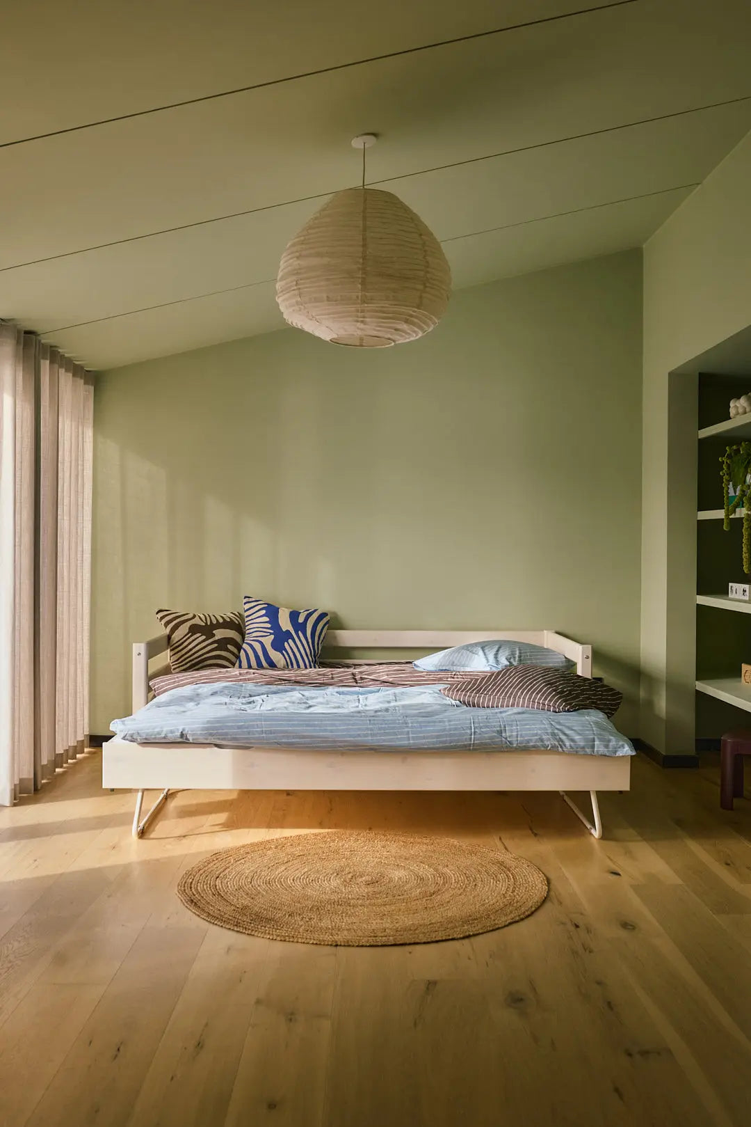 Lit simple avec lit gigogne, 90x200 cm, blanc