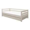 Lit simple avec lit gigogne, 90x200 cm, blanc