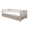 Lit simple avec lit gigogne, 90x200 cm, gris