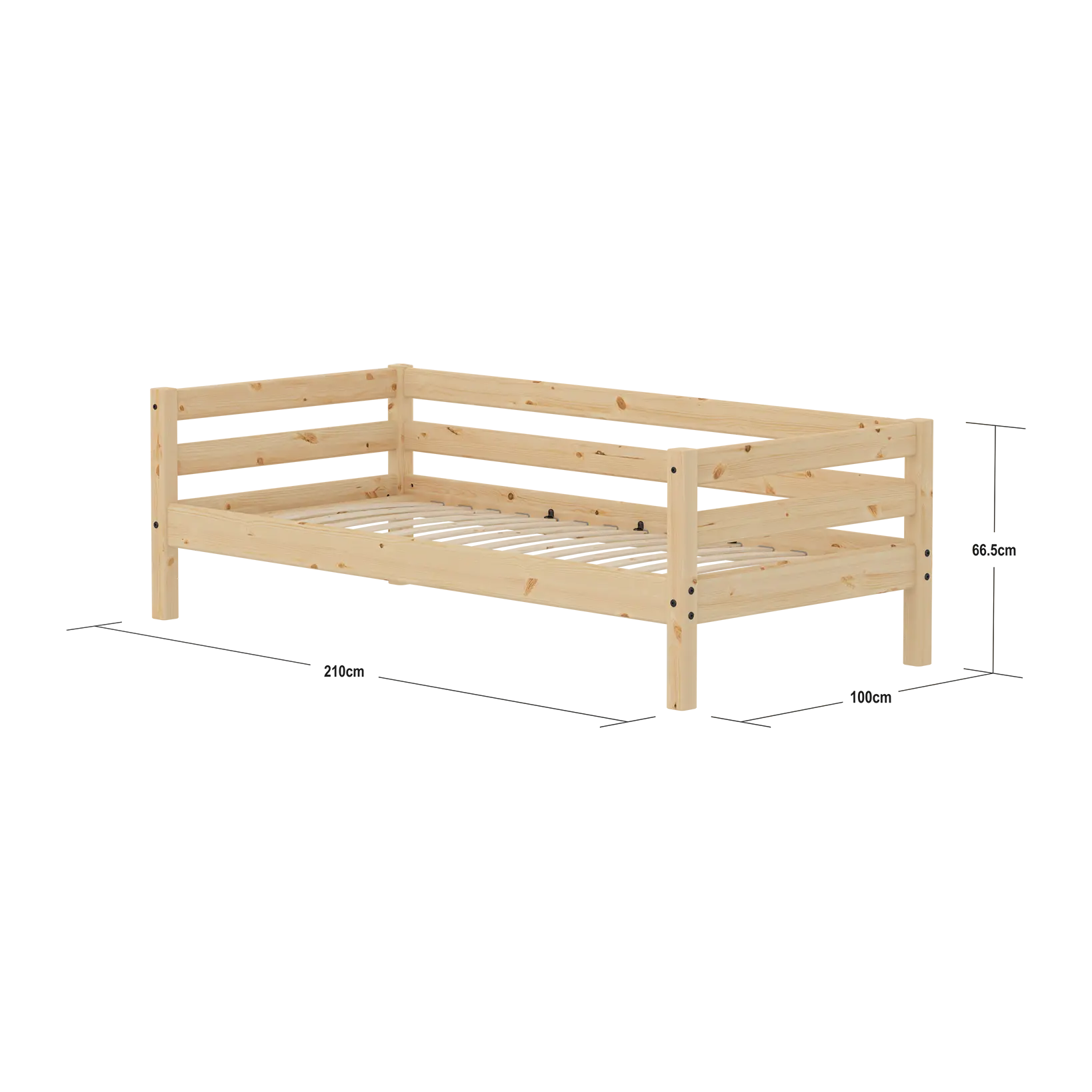 Lit simple, 90x200 cm, Pin
