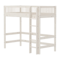 Lit mezzanine 184 cm avec échelle et barrière de sécurité, 90x200 cm, Blanc