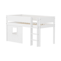 Lit surélevé 120 cm avec cabane, 90x200 cm, Blanc