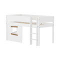 Lit surélevé 120 cm avec cabane, 90x200 cm, Blanc/Chêne