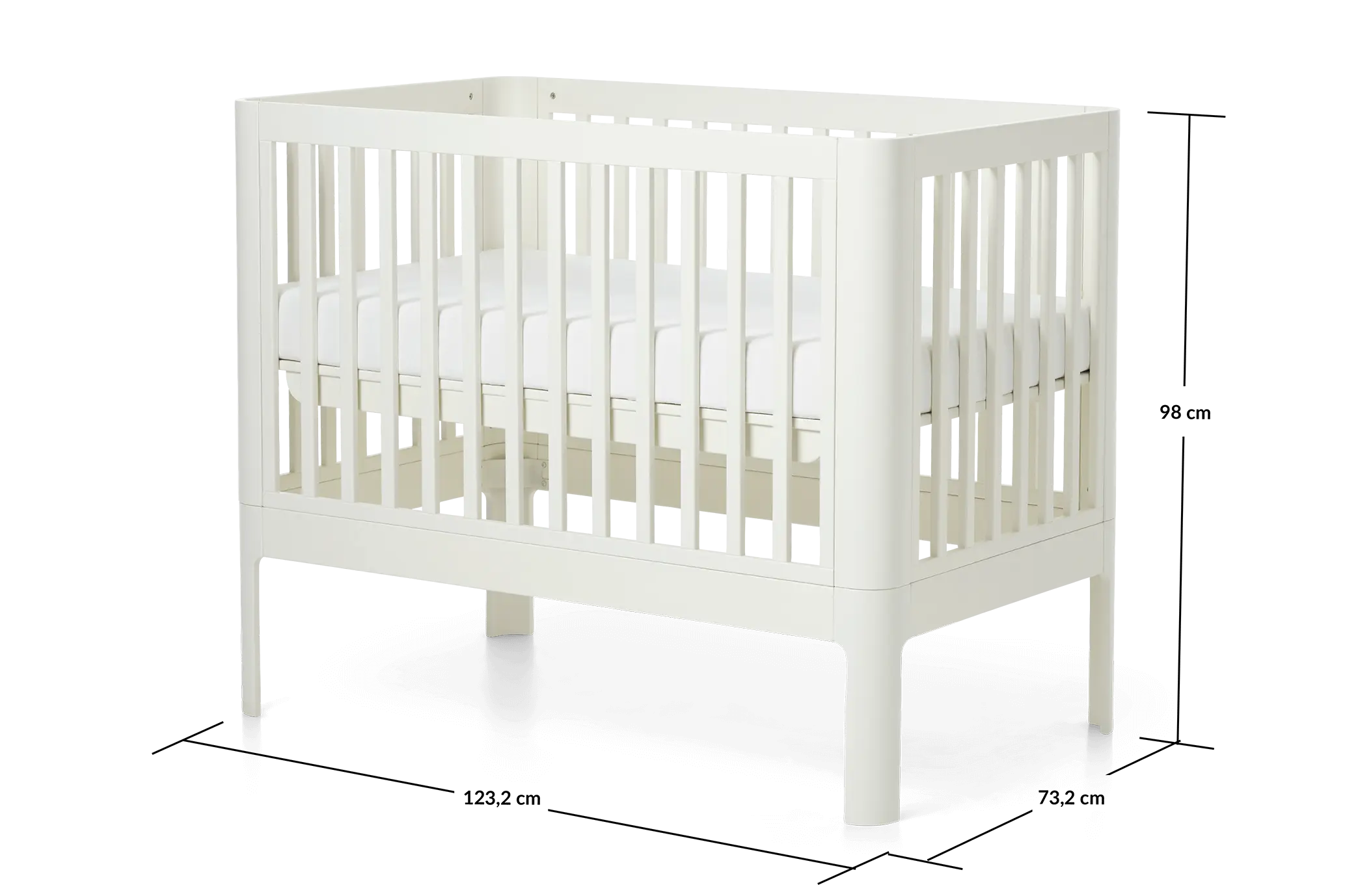Lit Bébé, 120x70 cm, Crème