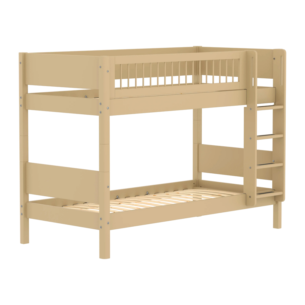 Lit superposé 154 cm avec échelle et barrière de sécurité, 90x200 cm, Sable