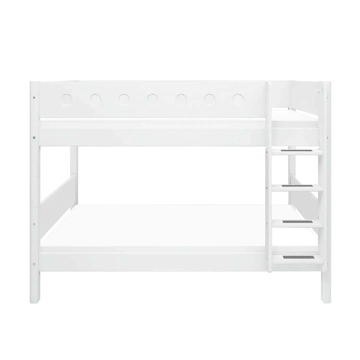 Lit superposé 154 cm avec échelle et barrière de sécurité, 90x200 cm, Blanc
