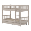 Lit superposé 154 cm avec rangement et barrière de sécurité, 90x200 cm, Gris
