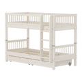 Lit superposé 154 cm avec rangements et barrière de sécurité, 90x200 cm, Blanc