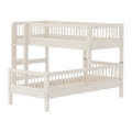 Lit superposé 143 cm avec échelle et barrière de sécurité, 90x200 cm, Blanc