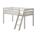 Lit mezzanine 120 cm avec échelle et barrière de sécurité, 90x200 cm, Blanc