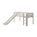 Lit mezzanine 120 cm avec toboggan et échelle, 90x200 cm, Blanc