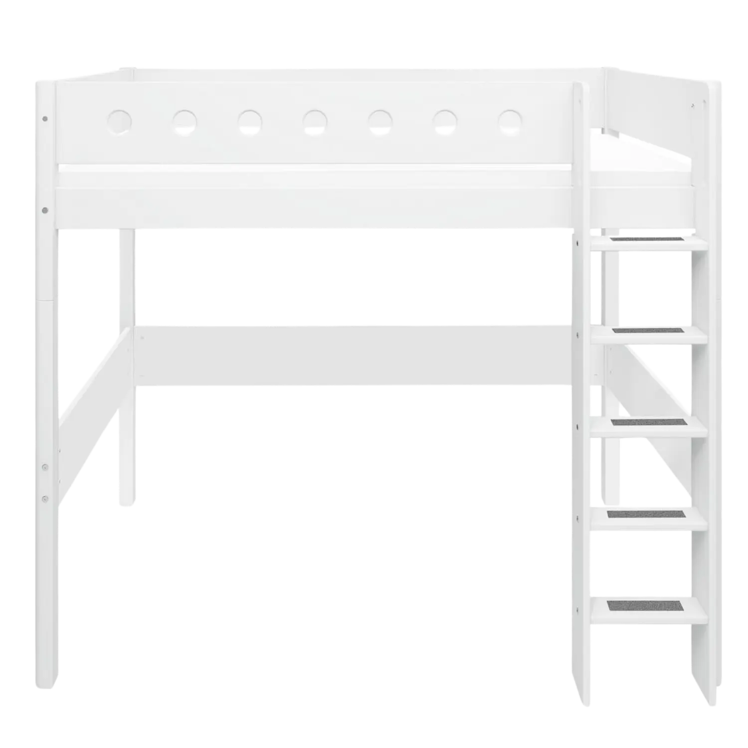 Lit mezzanine 184 cm avec échelle et barrière de sécurité, 90x200 cm, Blanc