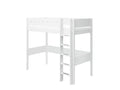 Lit mezzanine 184 cm avec échelle et barrière de sécurité, 90x200 cm, Blanc