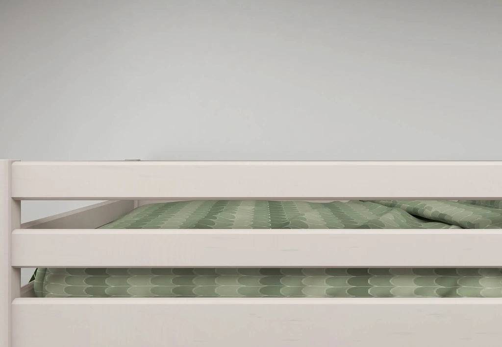 Lit mezzanine 184 cm avec barrière de sécurité et échelle, 90x200 cm, gris