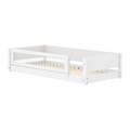 Lit Montessori avec Barrière de Sécurité et Barre Transversale, 90x200 cm, Blanc