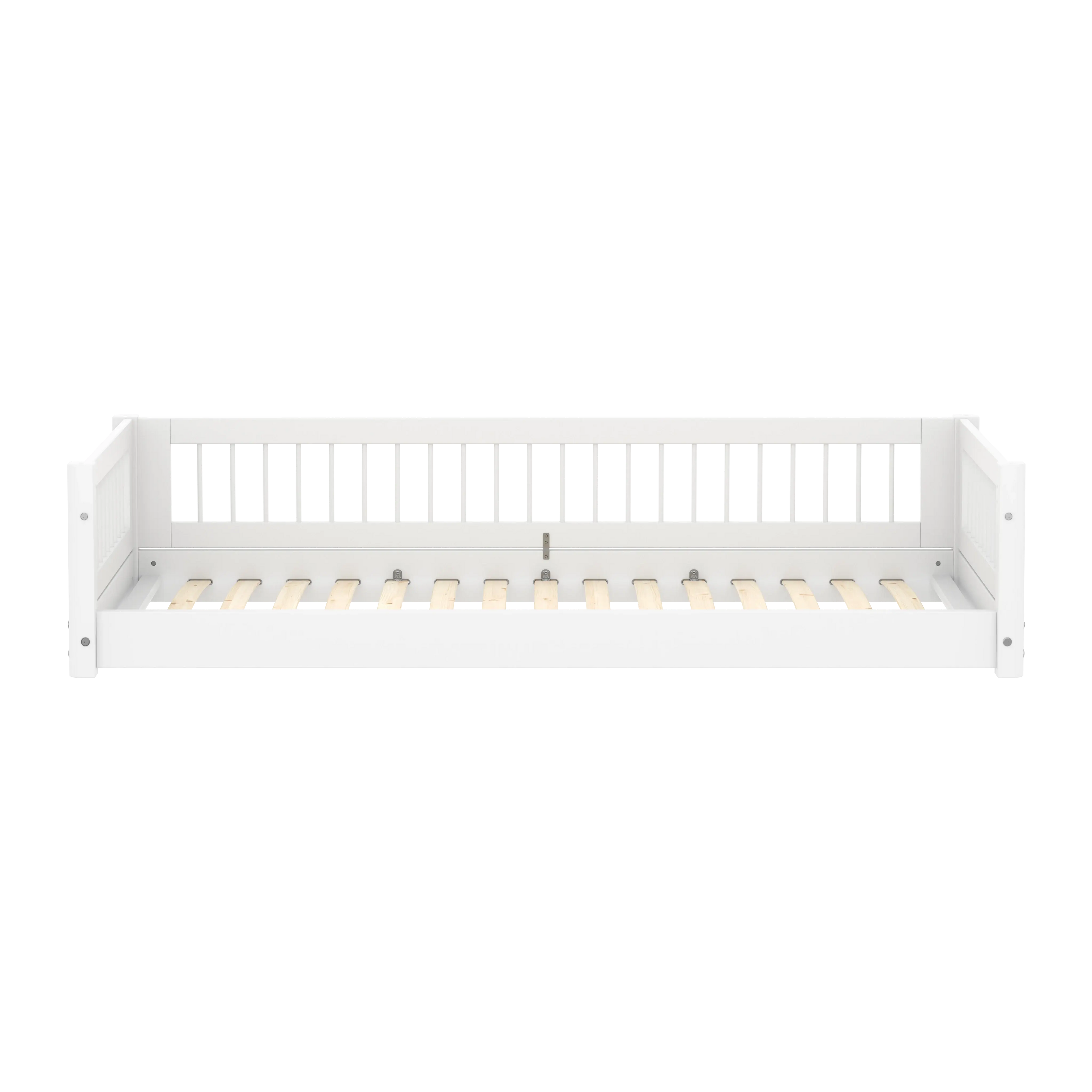 Lit Montessori avec barreaux, 90x200 cm, blanc