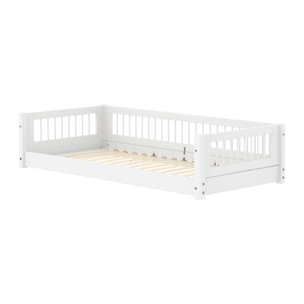 Lit Montessori avec barreaux, 90x200 cm, blanc