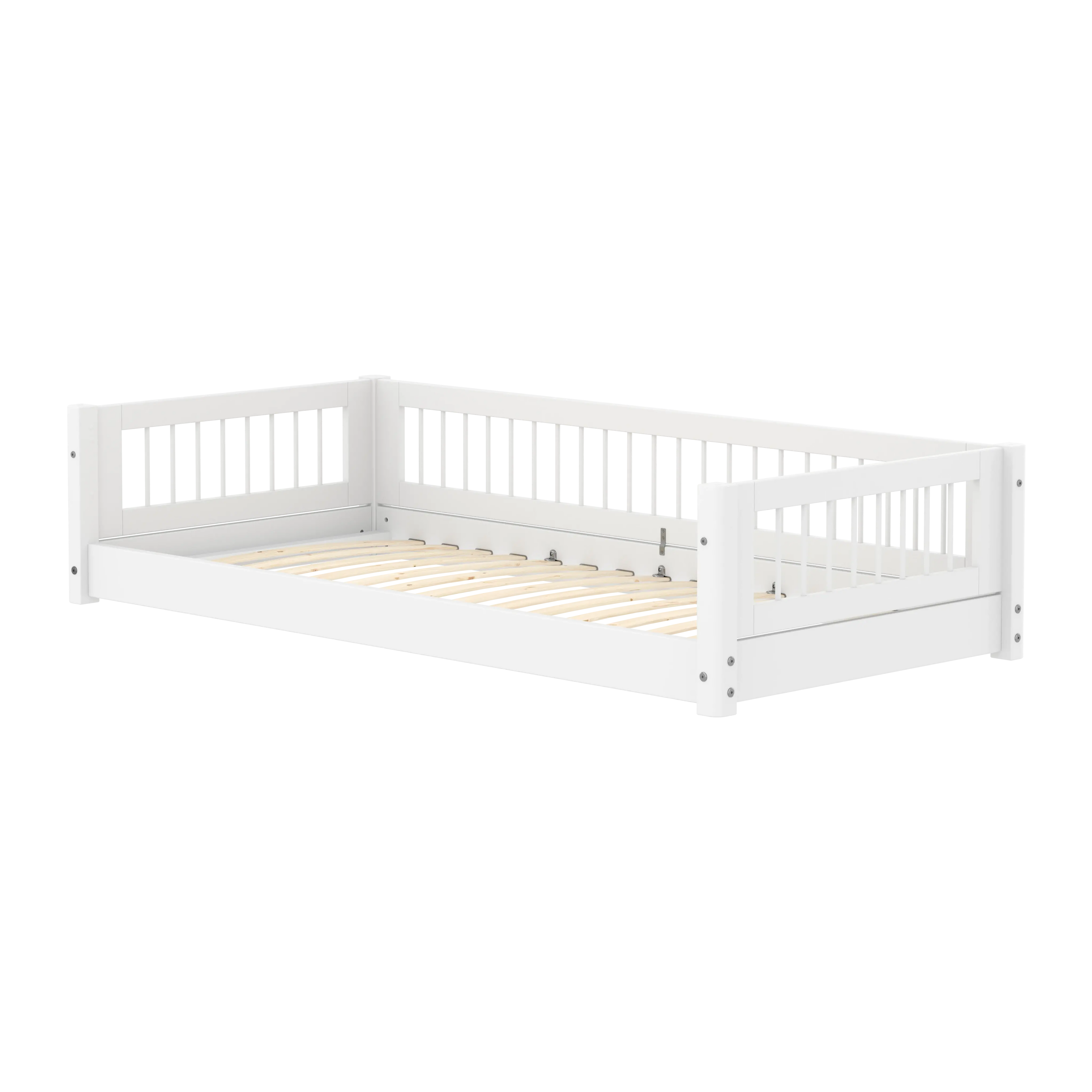 Lit Montessori avec barreaux, 90x200 cm, blanc
