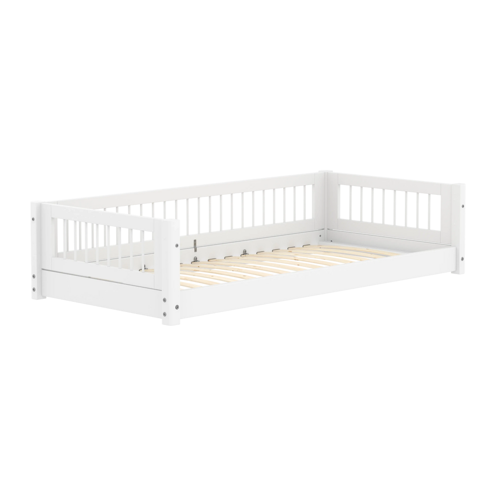 Lit Montessori avec barreaux, 90x200 cm, blanc