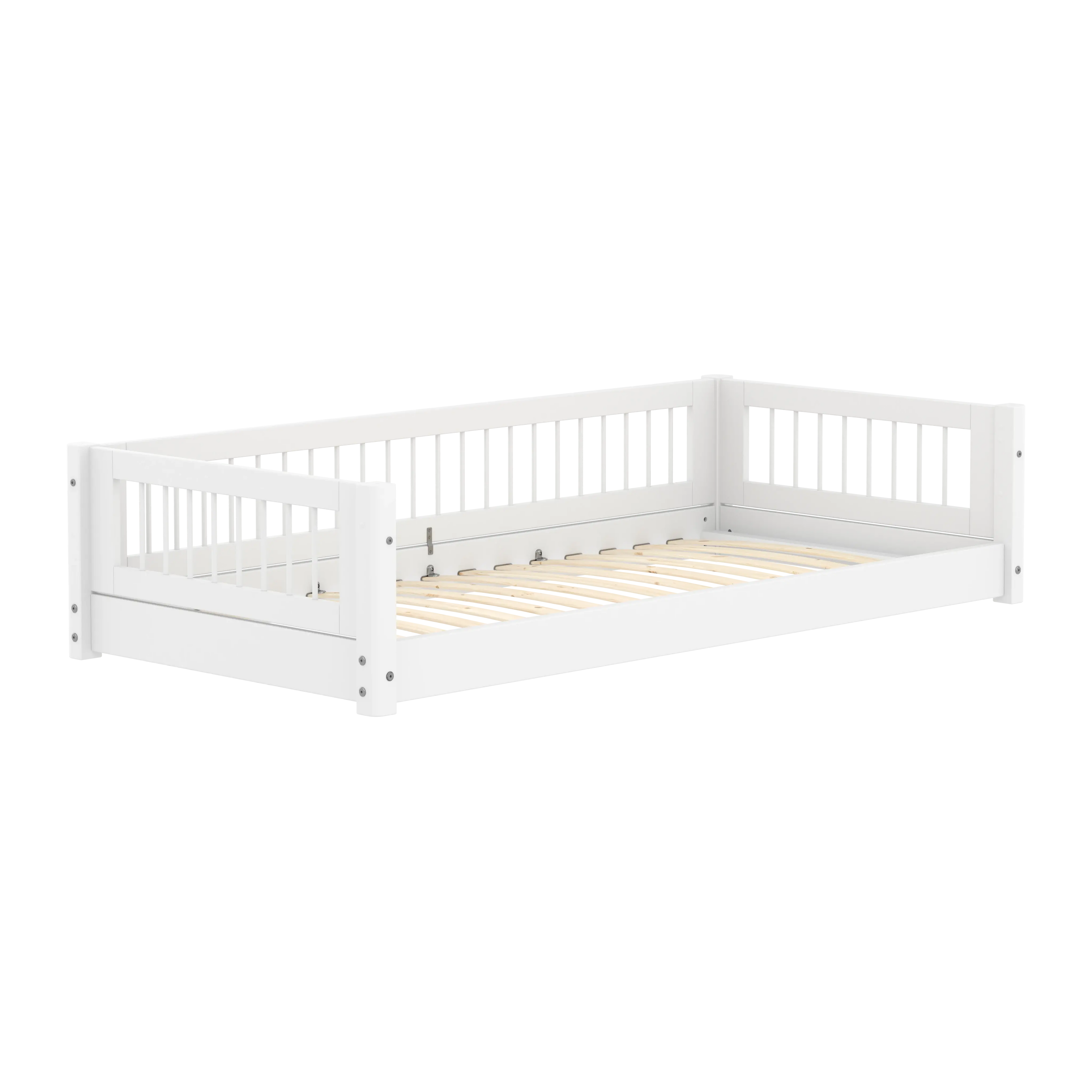 Lit Montessori avec barreaux, 90x200 cm, blanc