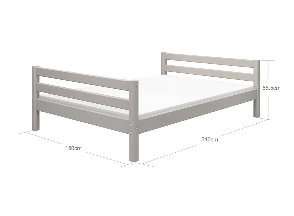 Lit simple, 140x200 cm, Gris
