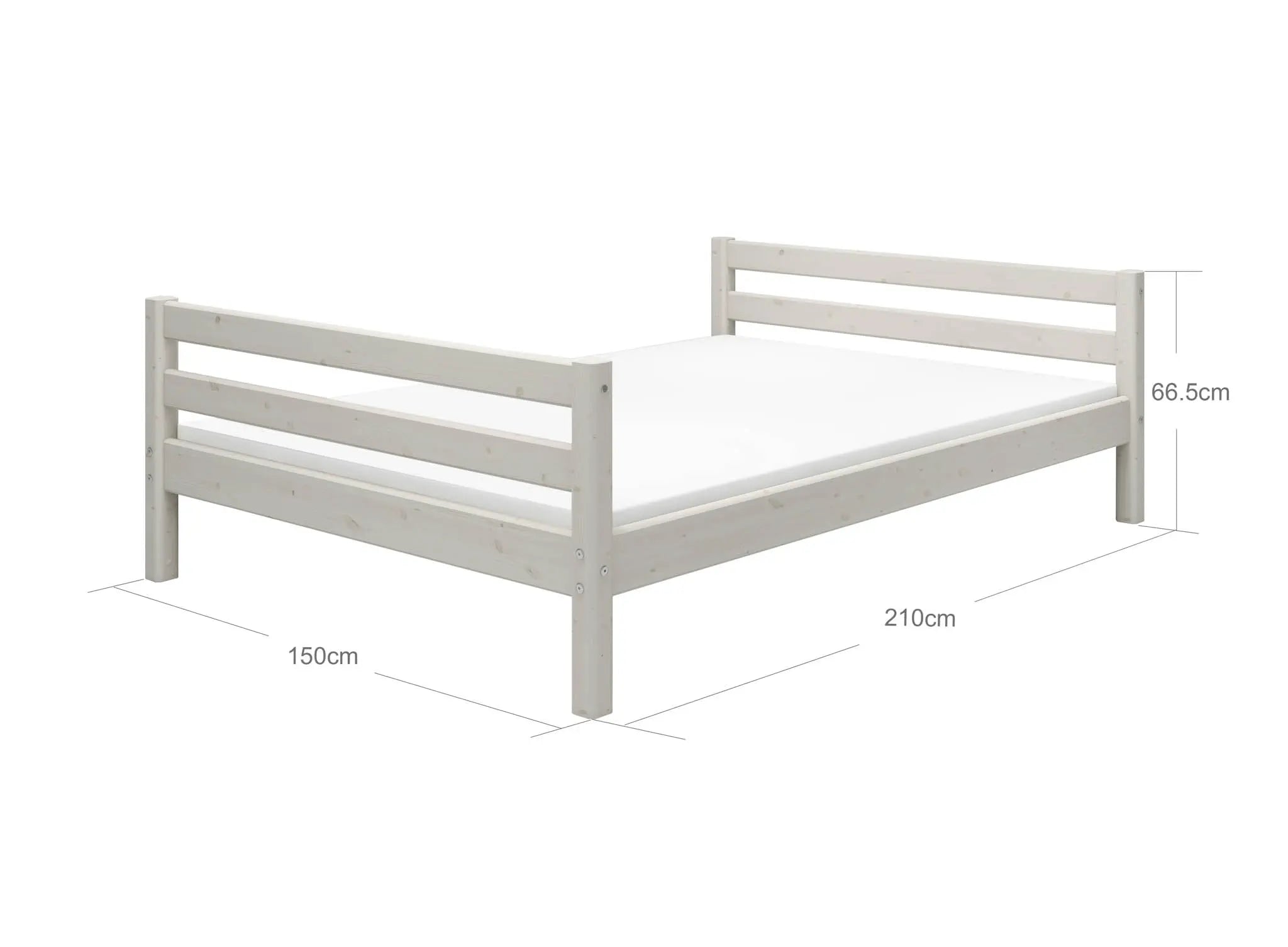 Lit simple, 140x200 cm, Blanc