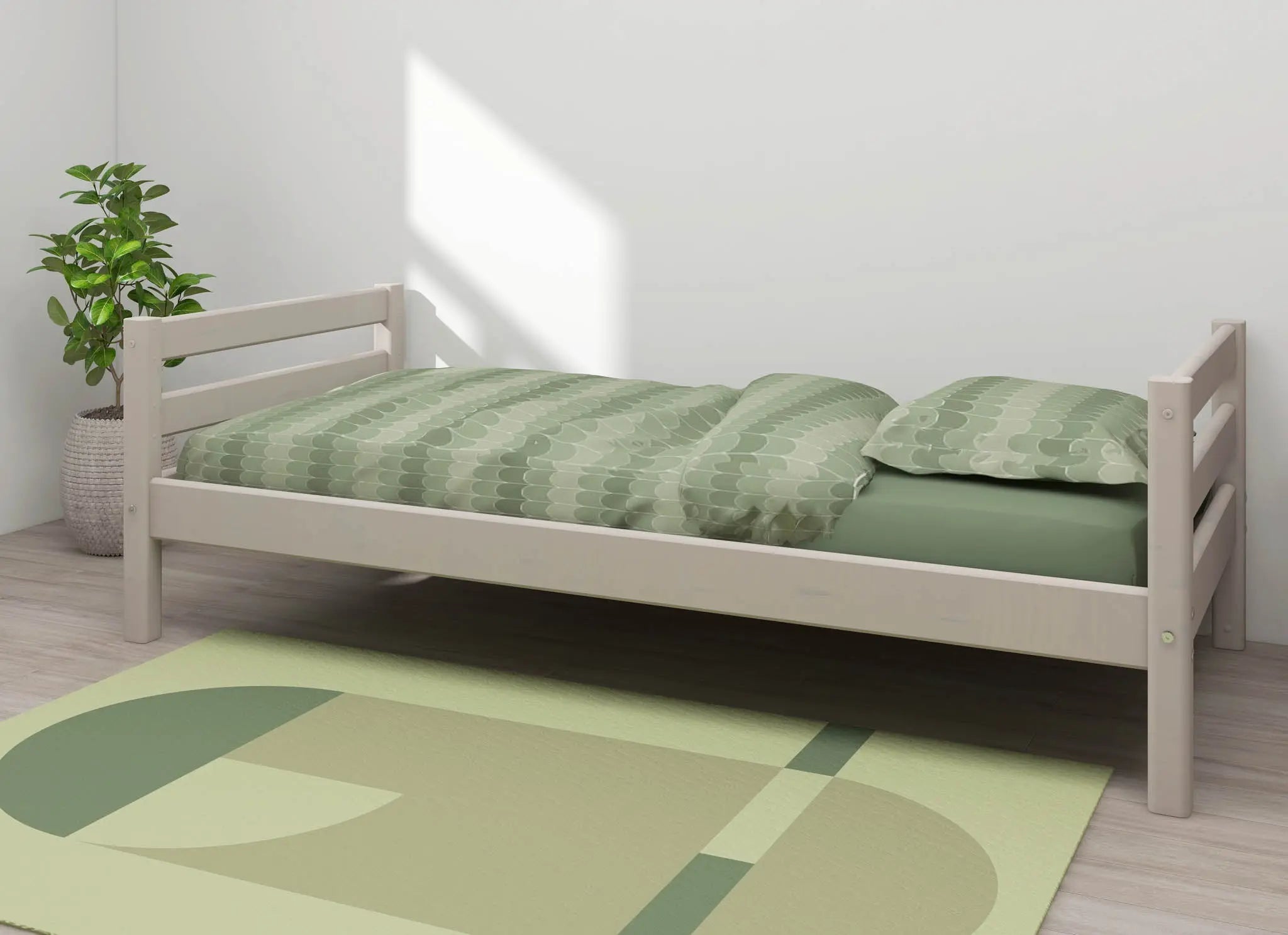 Lit simple, 90x200 cm, Gris