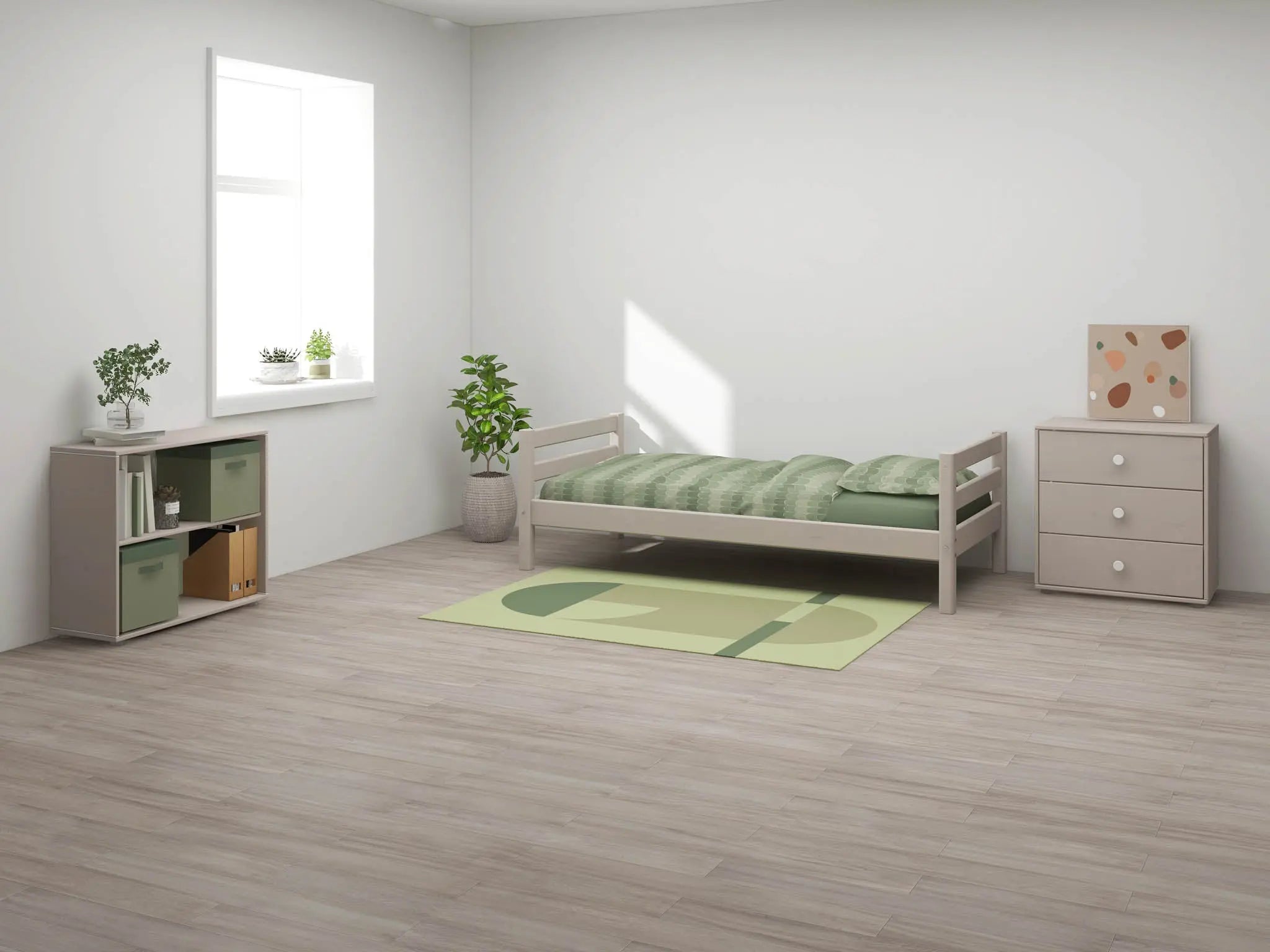 Lit simple, 90x200 cm, Gris