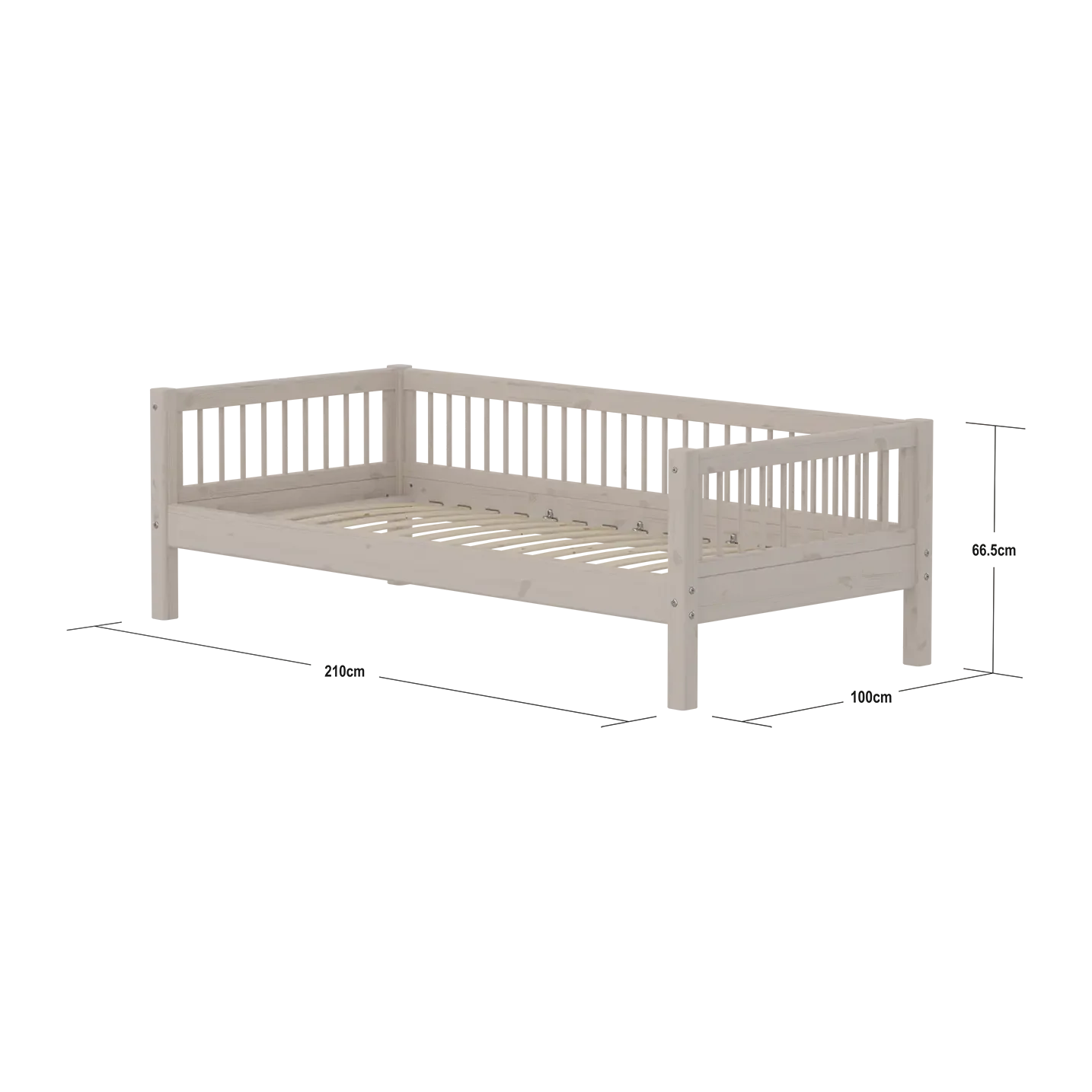 Lit simple, 90x200 cm, Gris