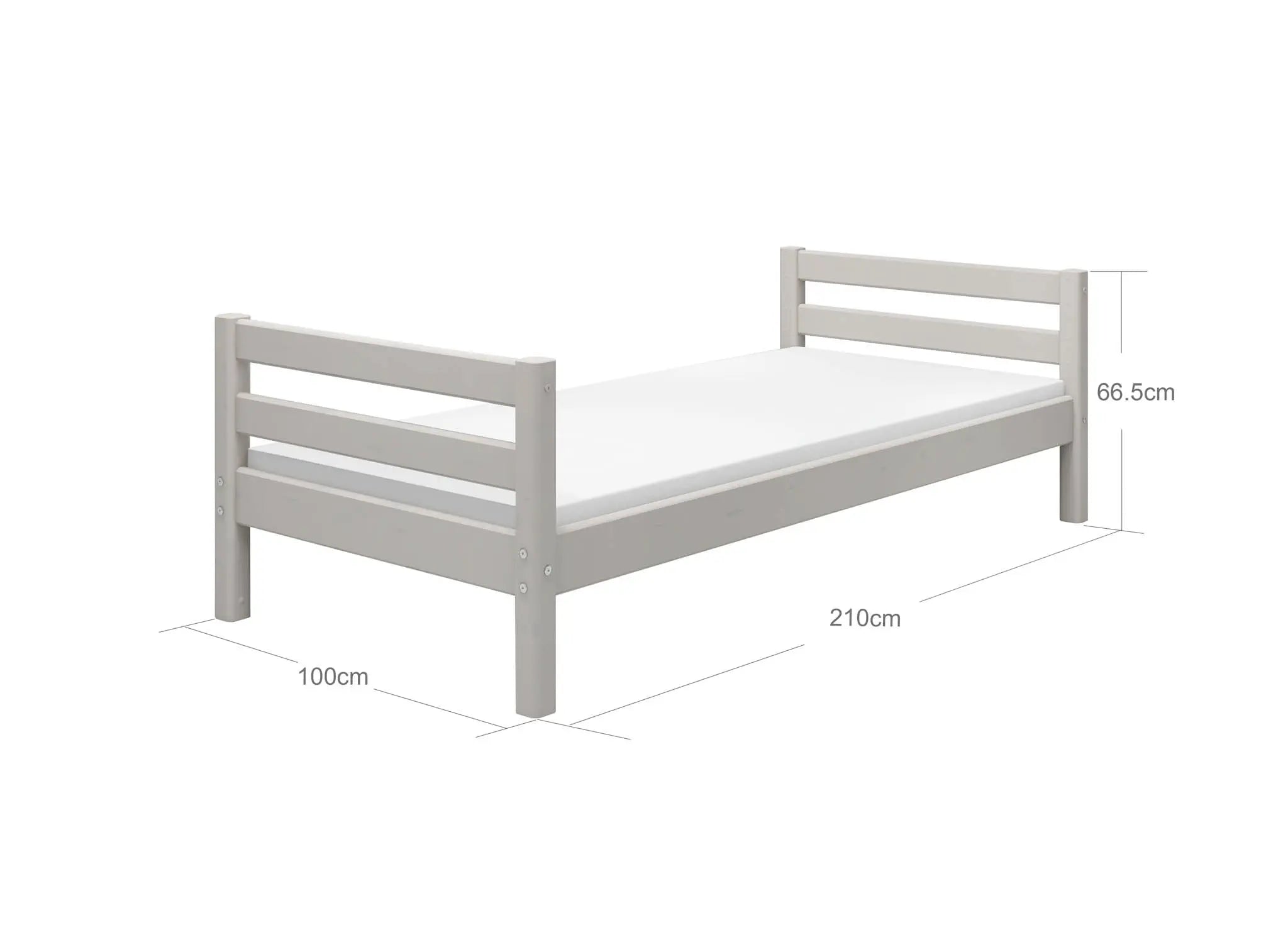 Lit simple, 90x200 cm, Gris