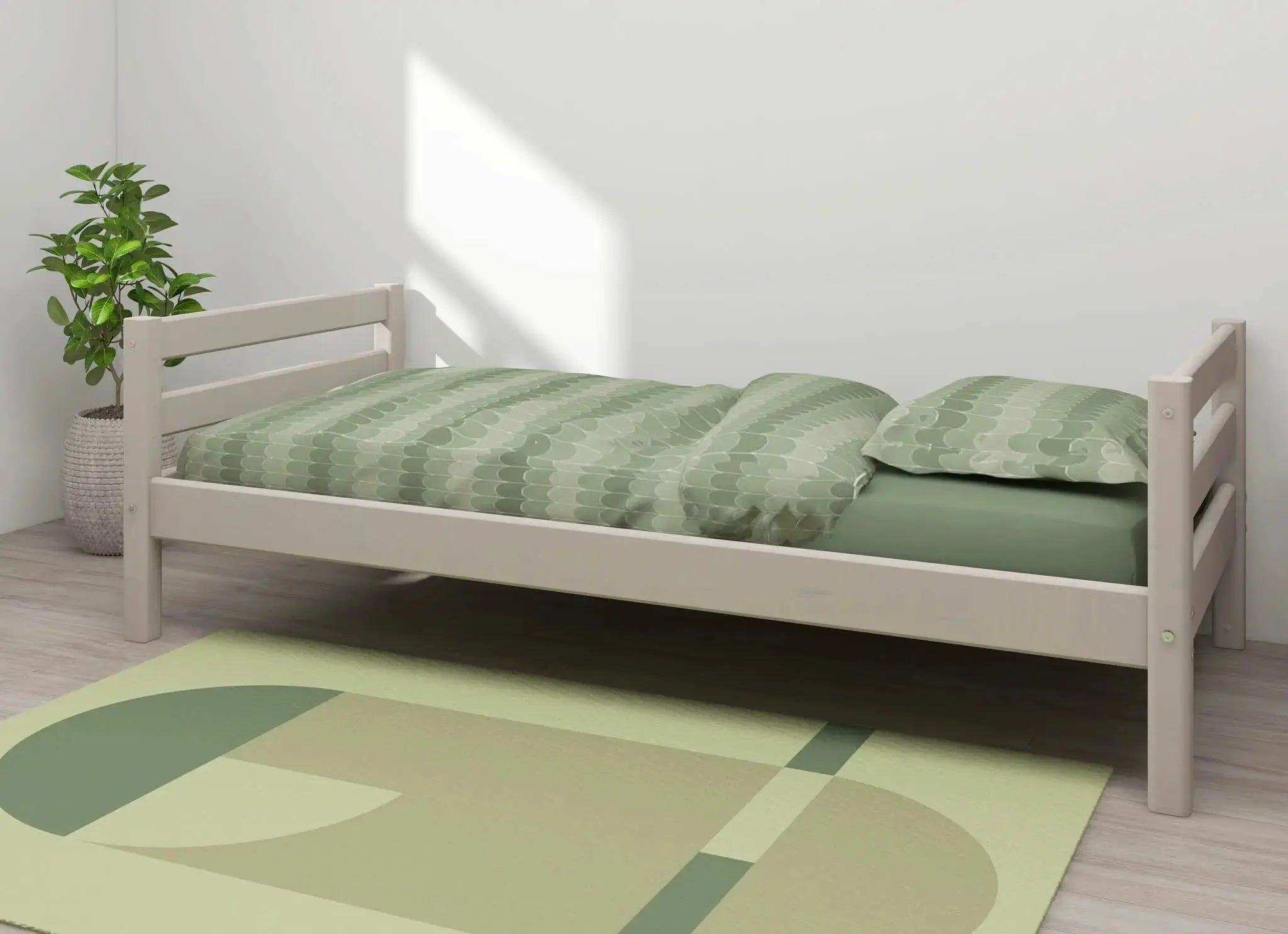 Lit simple, 90x200 cm, Gris