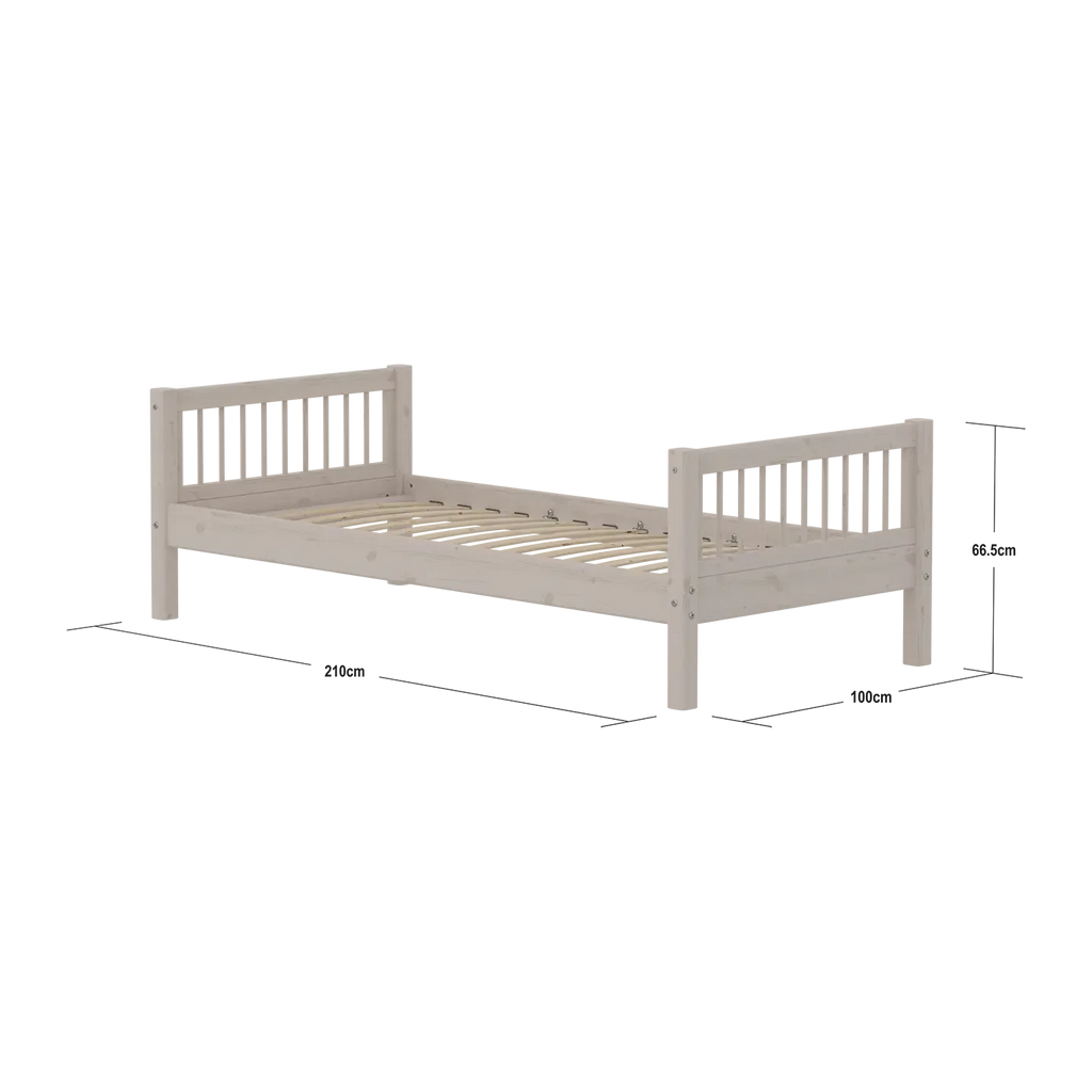 Lit simple, 90x200 cm, Gris