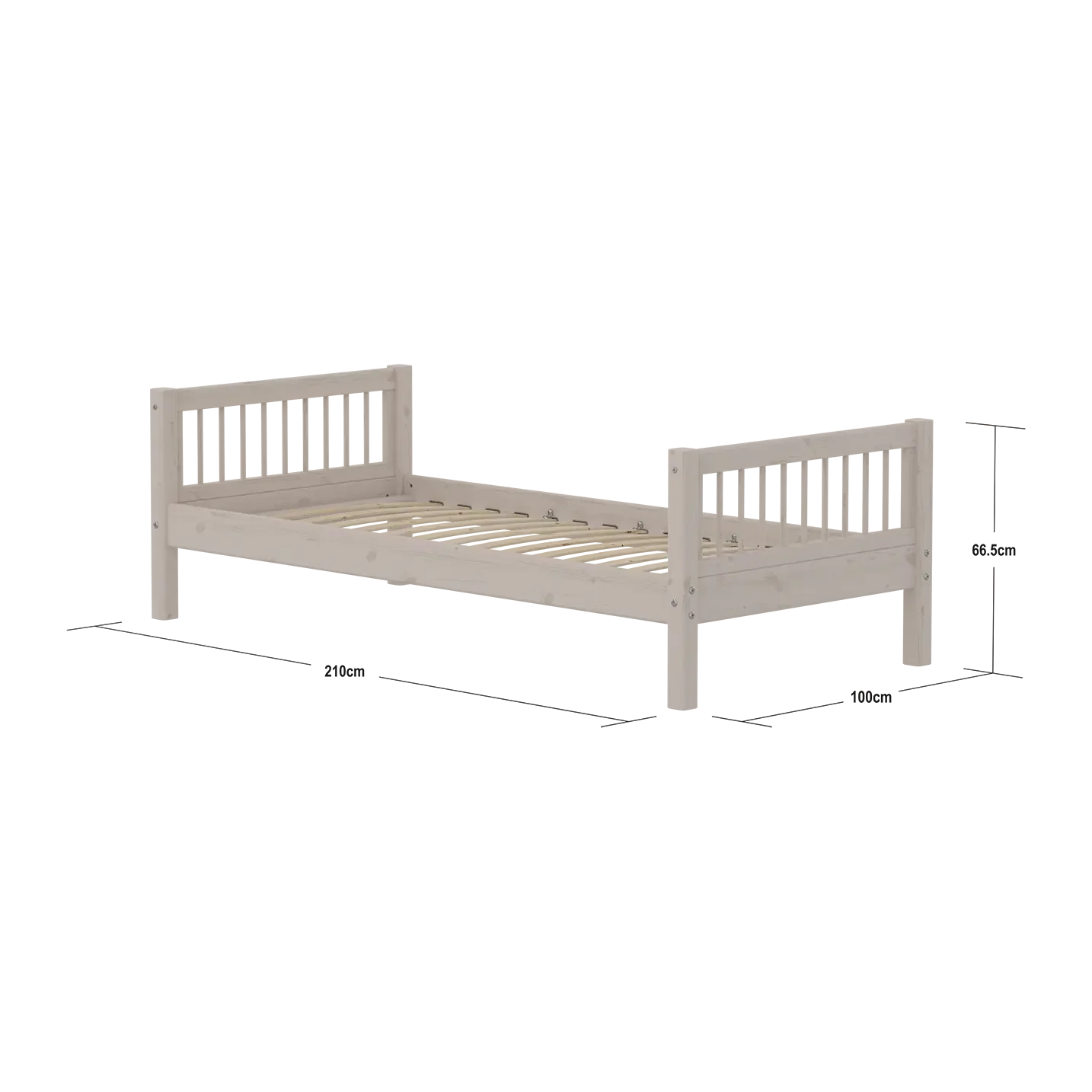 Lit simple, 90x200 cm, Gris
