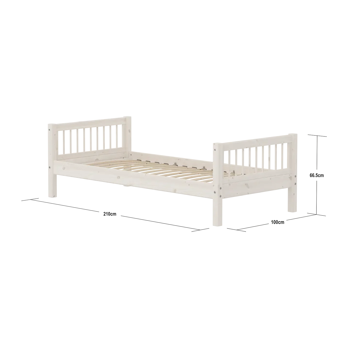 Lit simple, 90x200 cm, Blanc